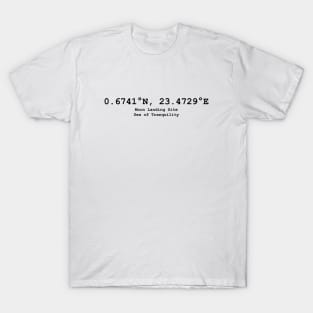 Moon Landing Space Design coordinates T-Shirt